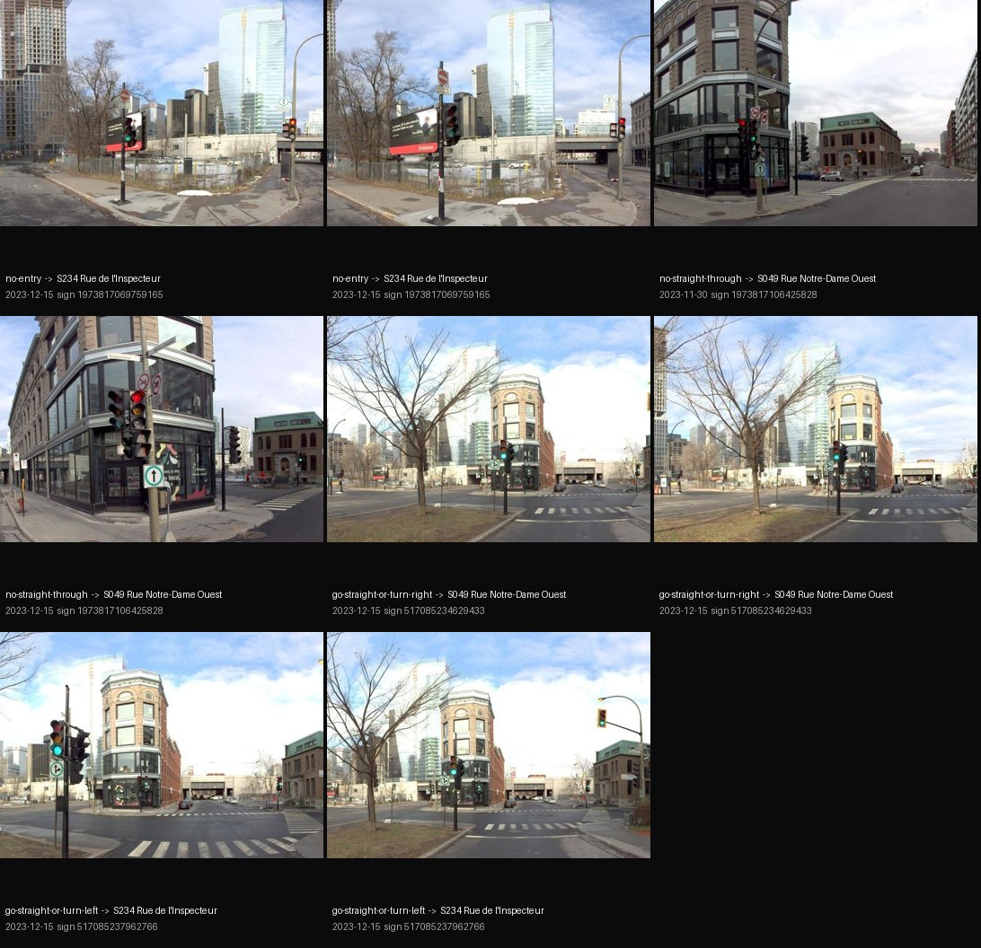 J045. The corner of Notre-Dame and Inspecteur. Photos: Mapillary, CC BY-SA 4.0.