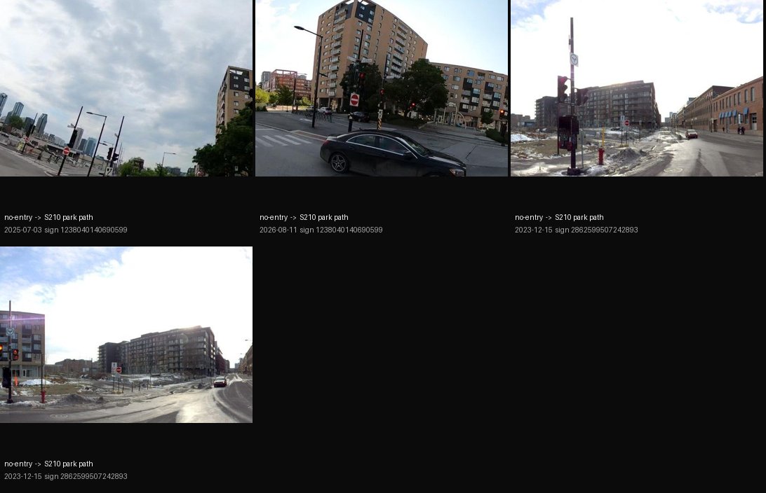 J146. The park path off Rue William. Photos: Mapillary, CC BY-SA 4.0.
